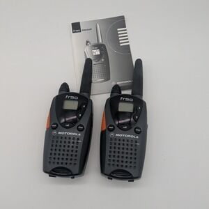 Motorola FR50 Handheld FRS Two-Way Radios Pair Black Orange Call Button